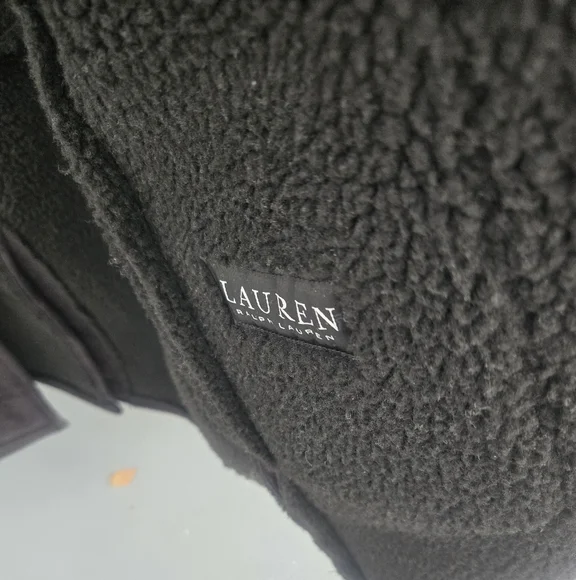 Ralph Lauren Black Sherling Car Coat 42 Reg Worn Once Hp🔥🔥🔥 - Picture 3 of 6